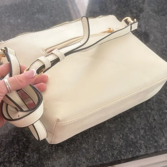 Le Miel vegan Floral Cream and Pink Women's crossbody bag